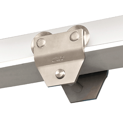 Chariot porte-palans à pousser et avance par chaine Inox