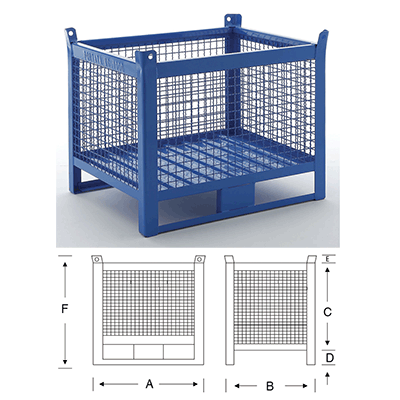 Containers grillagés 1000 kg - 2 semelles